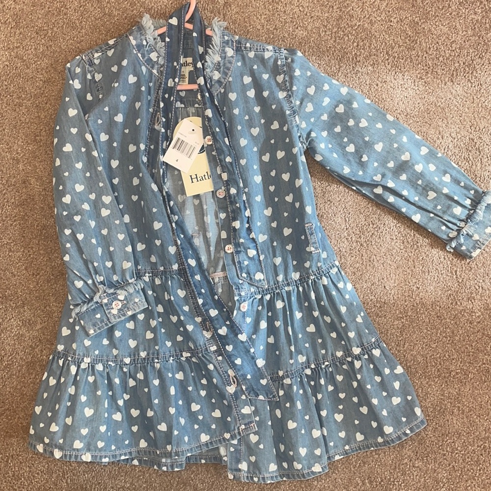 Hatley heart cluster dress size 4 NWT